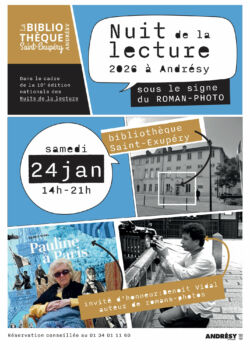 Expo&shy;si&shy;tion roman-photo et rencontre avec Benoit Vidal &agrave; Andr&eacute;sy / Nuits de la lecture
